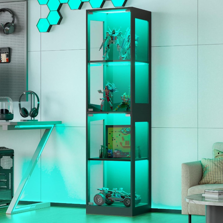 Collectible Collection - Display Cabinet with Glass Doors, 4-Tier