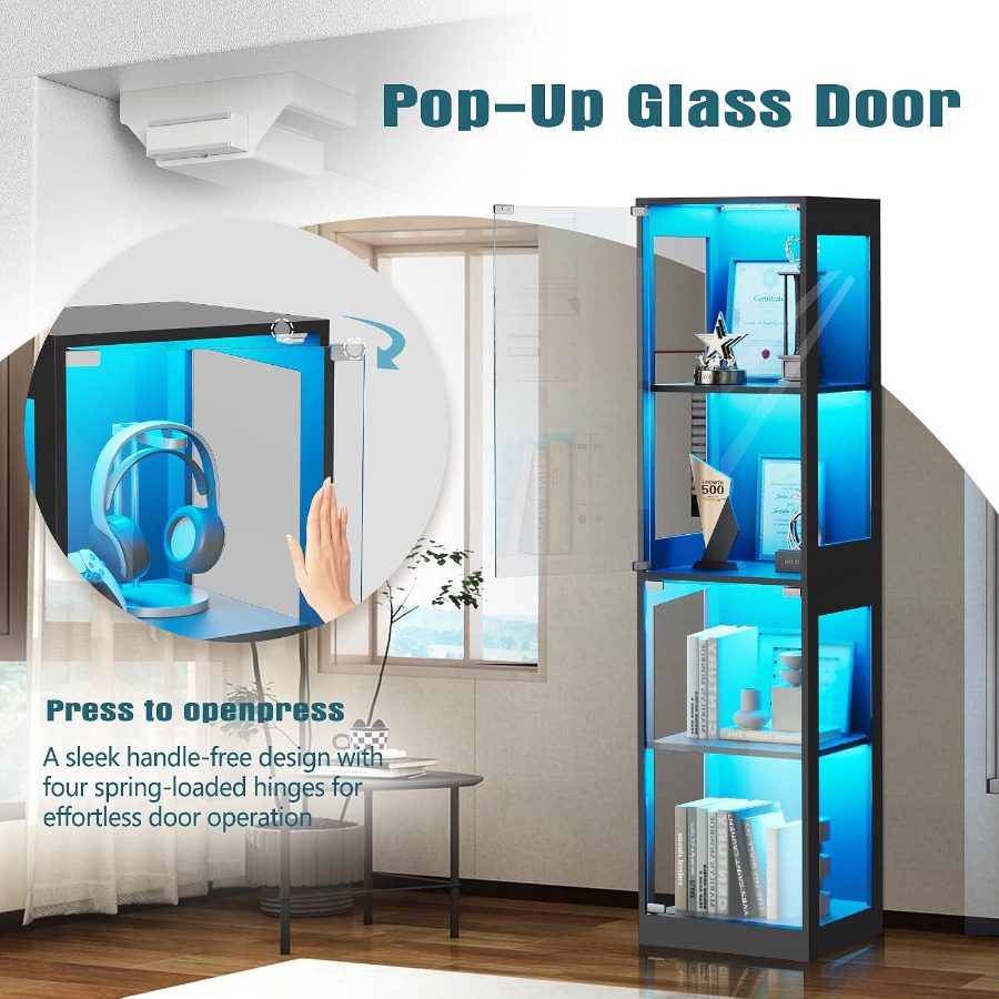 Display Cabinet with Glass Doo - Collectible Collection 评论和价格