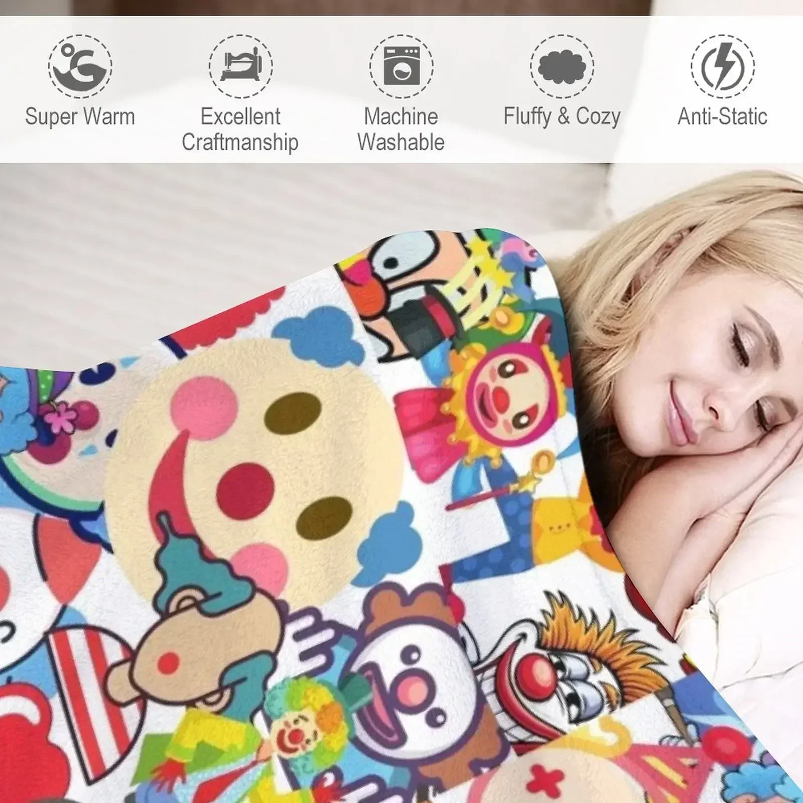 Clown Collection Throw Blanket - Vintage Collectible Clowns 评论和价格