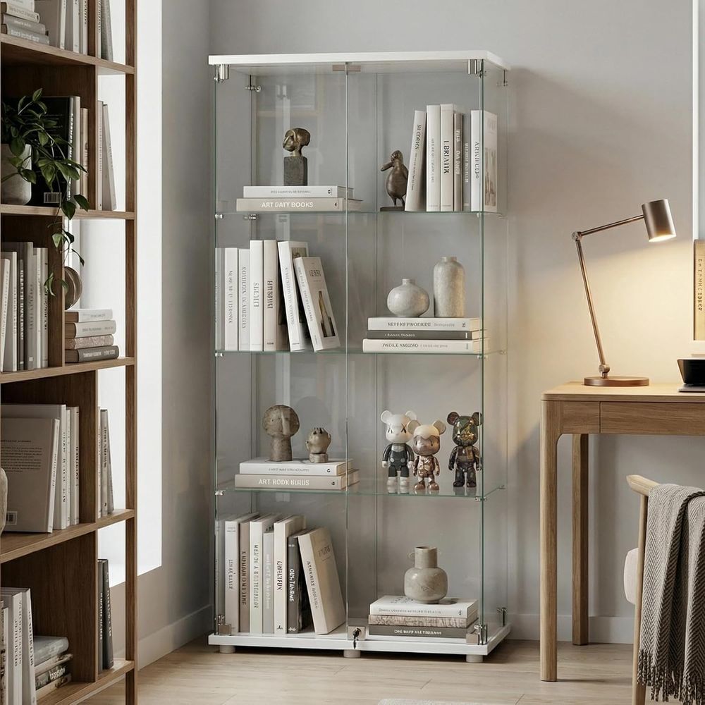 Tempered Glass Display Cabinet - Collectible Collection 评论和价格