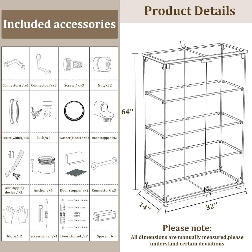 Tempered Glass Display Cabinet - Collectible Collection 评论和价格