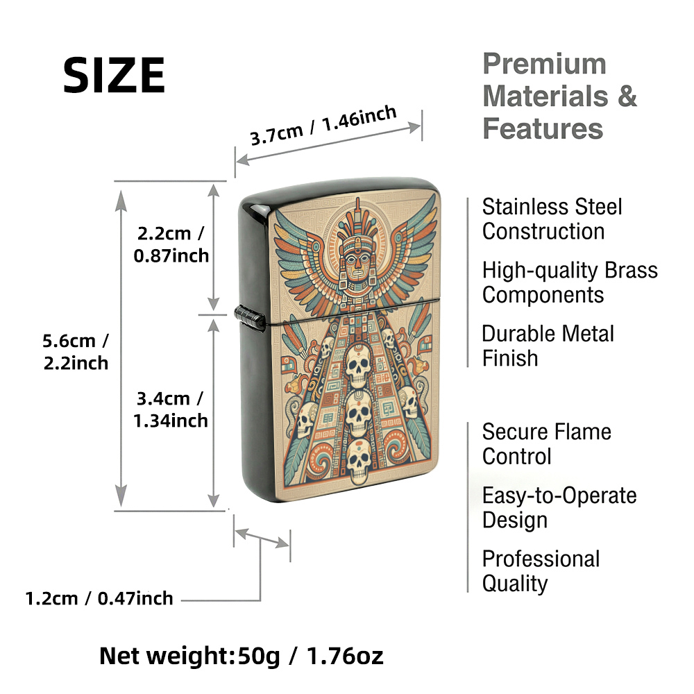 Flip Top Lighter Aztec Tribal  - Vintage Collectible Lighters 评论和价格
