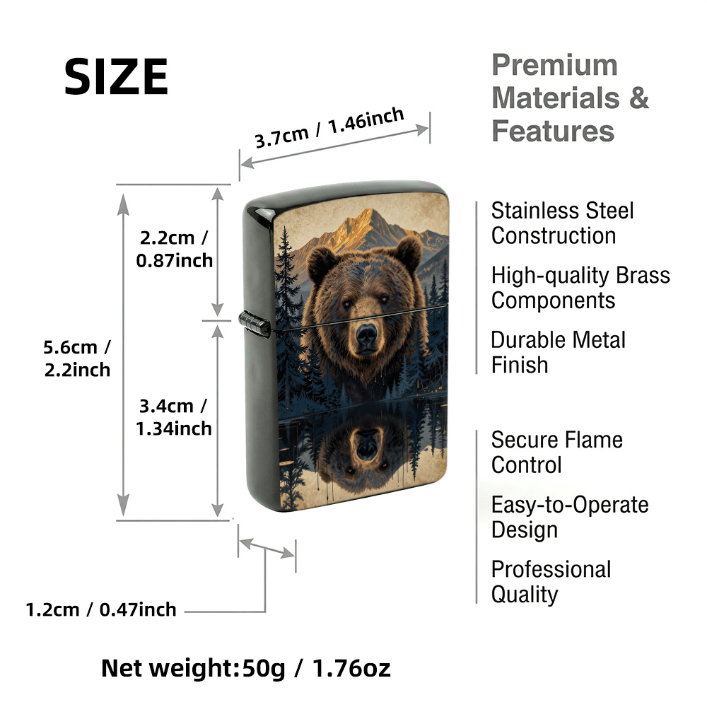 Flip Top Lighter Grizzly Bear  - Vintage Collectible Bears 评论和价格